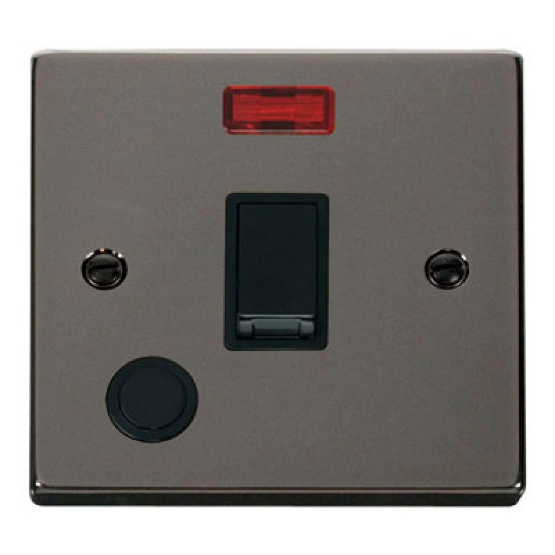 Image of SE Home Black Nickel 1 Gang 20A DP Switch With Flex With Neon Black