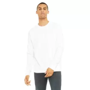 Image of Bella + Canvas Unisex Adult Fleece Drop Shoulder Sweatshirt (M) (White)