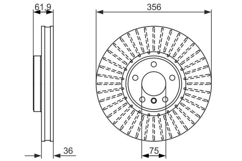 Image of Bosch 0 986 479 349 Brake disc Vented, Coated, High-carbon Brake Disc (82)
