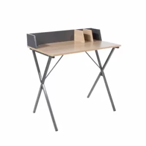 image of Loft Study Desk with Grey Metal Cross Legs