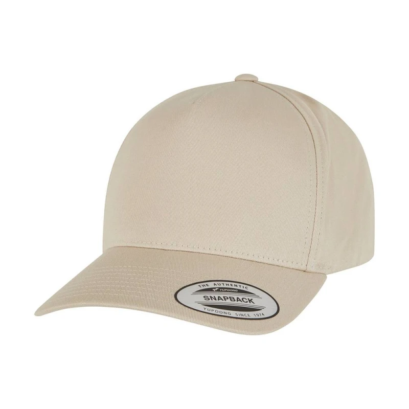 Image of Flexfit by Yupoong Mens 5 Panel Classic Snapback Cap One Size in Beige Beige Male One Size