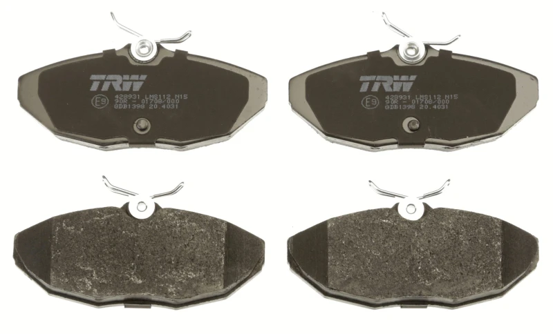 Image of TRW GDB1398 Brake pad set not prepared for wear warning indicator Brake Pad Set,disc brake (402)