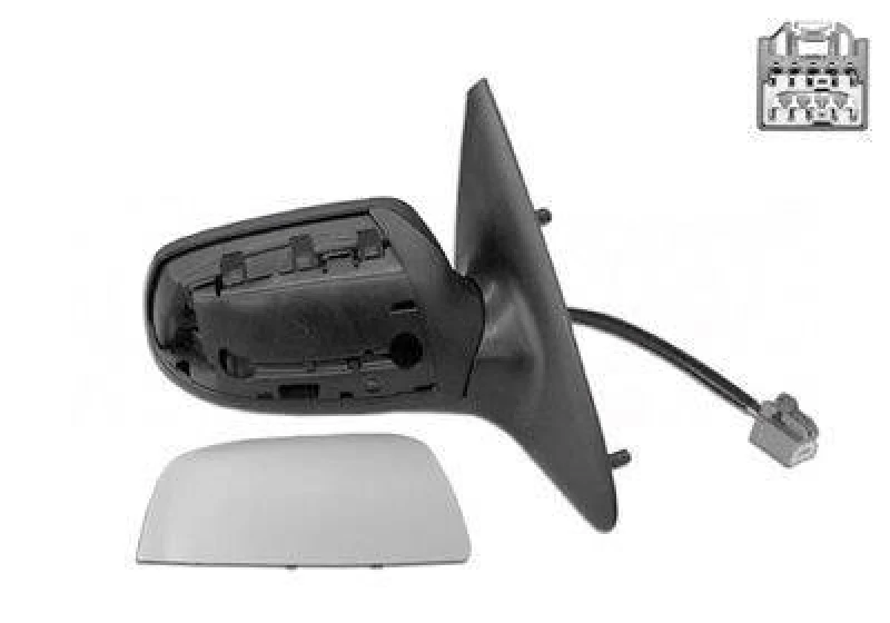Image of VAN WEZEL 1829818 Wing mirror * HAGUS * Right, Heatable, primed Outside Mirror (50)