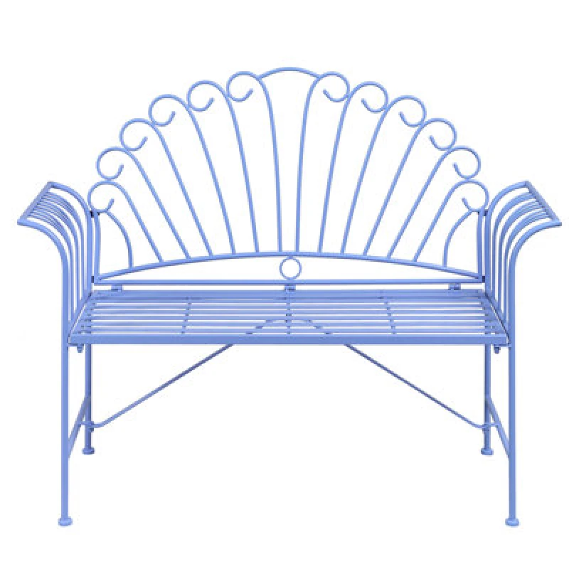 Image of Beliani Garden Bench Cavinia 125cm Metal Light Blue