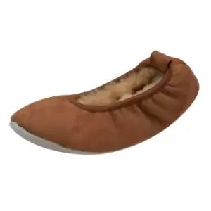 Image of Eastern Counties Leather Womens/Ladies Sheepskin Lined Ballerina Slippers (5-6 UK) (Chestnut)
