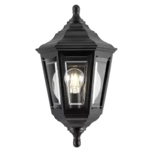 image of Outdoor IP44 1 Bulb Flush Light Low Ceiling Black LED E27 100W