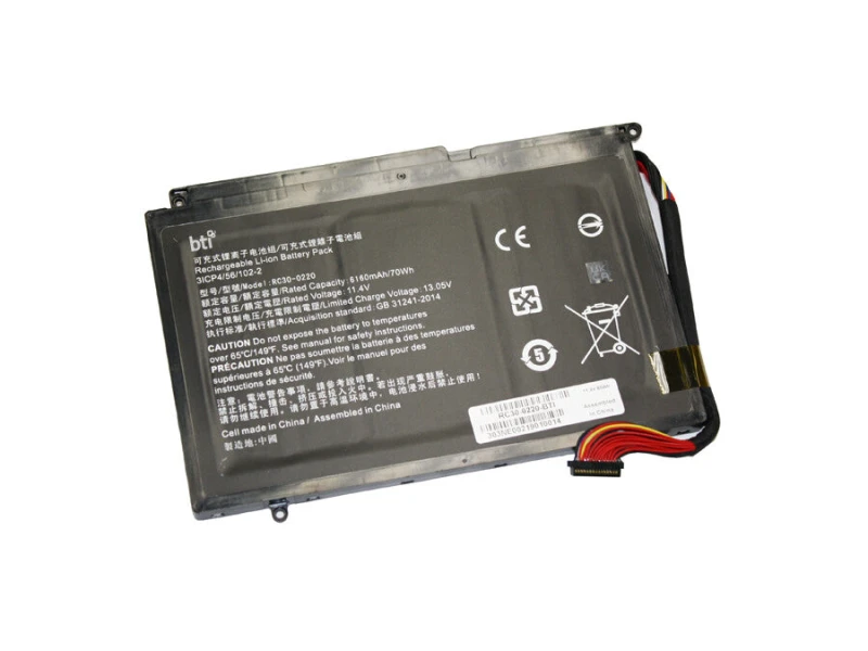 Image of BTI BTI 70Wh 6 cell RC30-0220 compatible battery for RAZER RZ09-02202E75-R341 RZ09-02202E75-R3G1 RZ09-02202E75-R3U1 RZ09-02202E75-R3C1 RC30-0220-BTI