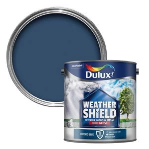 Image of Dulux Weathershield Exterior Oxford Blue High Gloss Paint 2.5L