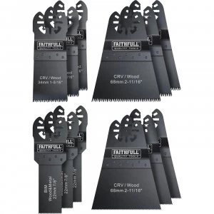 Image of Faithfull 12 Piece Oscillating Multi Tool Blade Set