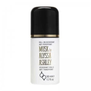 image of Alyssa Ashley Musk Roll On Deodorant Unisex 50ml