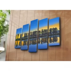Image of 5NATPAT-21 Multicolor Decorative Canvas Painting (5 Pieces)