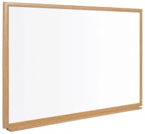 image of Bi-Office Earth-It Prime Enamel WTBoard Oak Frame 90x60cm