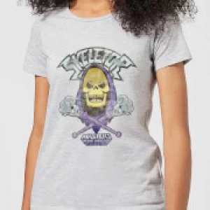 Image of He-Man Skeletor Distressed Womens T-Shirt - Grey - 3XL