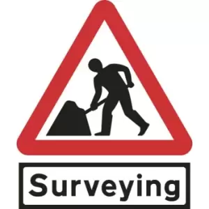 Image of Road Works & Surveying Supp Plate - Classic Roll Up Traffic Sign (600MM Triangle