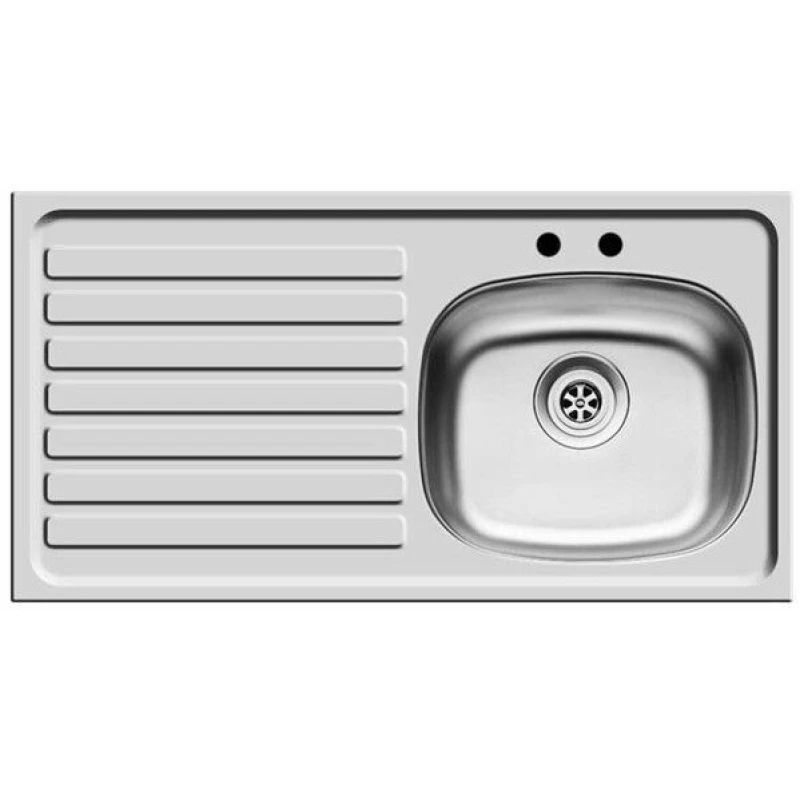 Image of Balterley Contemporary Left Hand Stainless Steel Kitchen Sink, 940 x 490mm in Metallic Silver Metallic Silver Unisex