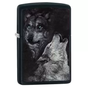 image of Zippo Black Matte 218 Wolf windproof lighter