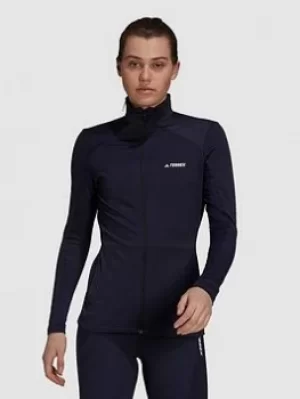 image of adidas Full Zip Fleece Sweat, Navy, Size XL, Women