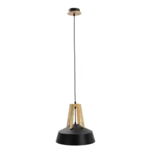 image of Trix Dome Pendant Ceiling Light Black, Gold, 34cm, 1x E27