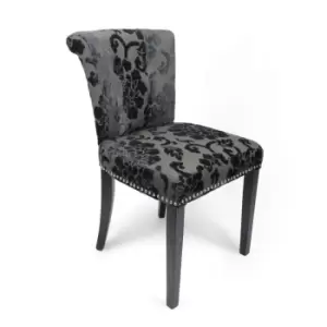 image of 2 x Shankar Sandringham Baroque Velvet Charcoal Accent Dining Chairs