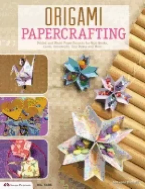 Image of origami papercrafting folded and washi paper projects for mini books cards