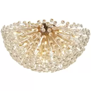 image of Luminosa Salisbury Ceiling Lamp 80cm 21 Light G9 French Gold, Crystal