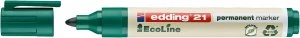Image of edding 21 EcoLine Permanent Bullet Tip Marker Green PK10