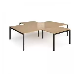 Image of Adapt back to back 4 desk cluster 3200mm x 1600mm with 800mm return