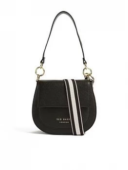 Image of Ted Baker Amali Branded Webbing Strap Crossbody Bag - Black, Women