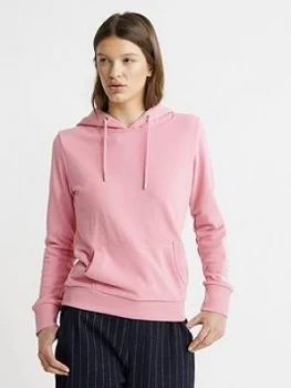 Image of Superdry Embroidered Sleeve Entry Hoodie - Pink, Size 14, Women