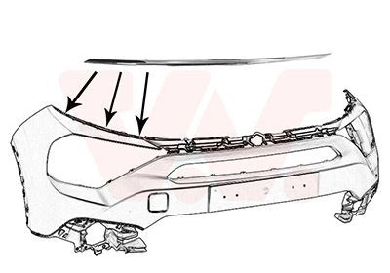 Image of VAN WEZEL Bumper moulding VAN WEZEL 0989584