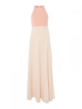 image of Jill Jill Stuart Illusion crop top gown in colour block Pink