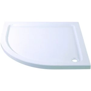 image of Wickes Quadrant Slimline White Cast Stone Shower Tray - 900mm