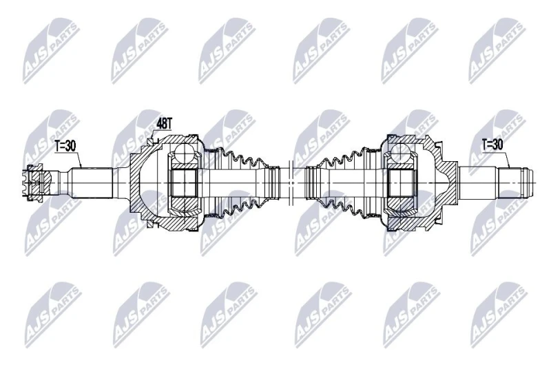 Image of NTY NPW-TY-220 Drive shaft Automatic Transmission, Rear Axle Left Drive Shaft (13)