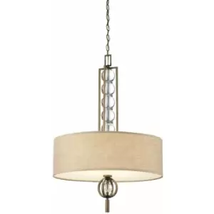 Image of 3 Bulb Ceiling Pendant Light Fitting Cambridge Bronze LED E27 100W Bulb