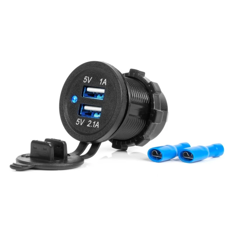 Image of AMiO 04216 Car mobile phone charger with moisture protection, Number of inlets/outlets: 2 Car mobile phone charger (100026)