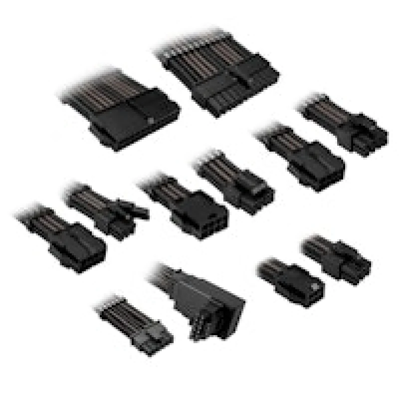 Image of Kolink Core Pro Braided Cable Extension Kit 12VHWPR Type 1 - Jet Black/Gunmetal Grey