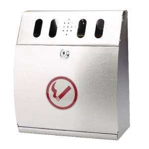 image of Curved Wall Mounted Ash Bin Steel 3.7 Litre CIGBINCRV