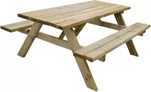 Image of Forest Garden Forest Rectangular Picnic Table Large Wood