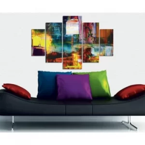 Image of ST050 Multicolor Decorative MDF Painting (5 Pieces)