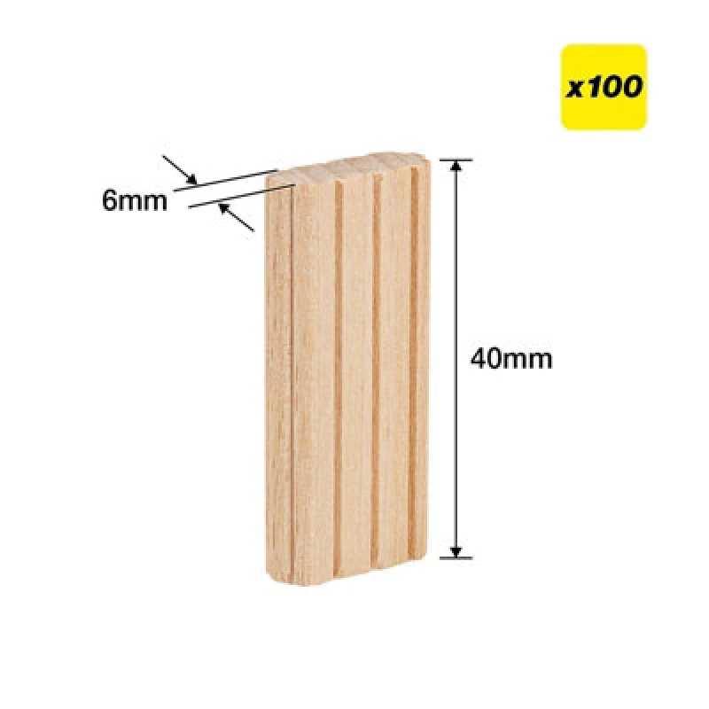 Image of Trend Trend TEN/6X40/100 Beechwood Mortice Tenons 6X40mm Festool Domino System X100 TEN/6X40/100