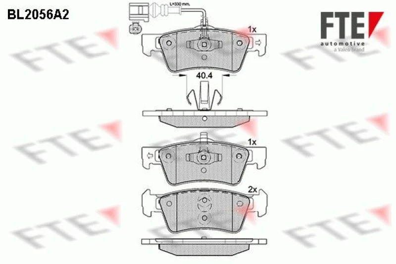 Image of Brake pad set FTE 9010640