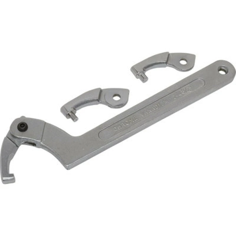 Image of Loops 4 Pack Adjustable C Spanner Set - 51-121mm Hook & Pin Retaining Ring Hinged Arm Multi