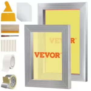 image of VEVOR Screen Printing Kit, 2 Pieces Aluminum Silk Screen Printing Frames 8x10/10x14110 Count Mesh, 2 Tapes and Screen Printing Squeegees and Transpare