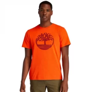 Image of Timberland Kennebec River Tree Logo T-Shirt For Men In Orange Orange, Size M