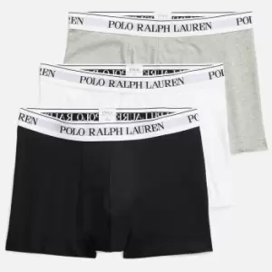 Image of Polo Ralph Lauren Logo Waistband Cotton-Blend Boxers 3 Pack - L