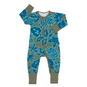 image of Bonds Zip Wondersuit Leafy Tropical Survivor 0-3 Months