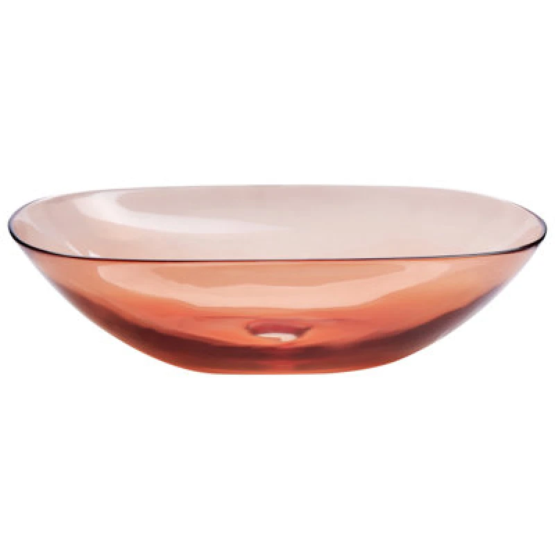 Image of Beliani Countertop Basin Moengo 540 X 360 mm Solid Surface Light Red