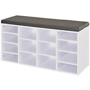 image of HOMCOM Shoe Rack White 1170 mm x 205mm x 405 mm