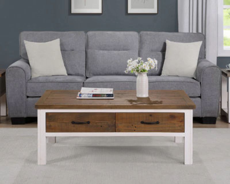 Image of Baumhaus Splash Of White - Coffee Table With Four Drawers