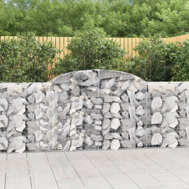 Image of VIDAXL Arched Gabion Baskets 2 pcs 300x30x100/120cm Galvanised Iron Vidaxl 8720845571047